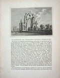 Original Old Antique Print 1774 Giseburne Gysburgh Priory Yorkshire England