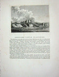 Original Old Antique Print 1772 Rhudland Castle Flintshire Sparrow Engraving