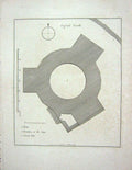 Original Old Antique Print 1776 Plan Oxford Castle England Hooper Engraving