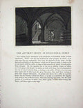 Old Antique Print 1773 Ancient Crypt Guildford Surrey Godfrey Engraving 18th