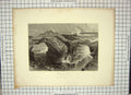 Original Old Antique Print Rocks Ross Kilkee Ireland Sea Engraving Hinshel Fenn