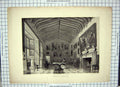 Original Old Antique Print 1845 Charlecote Great Hall Paintings Jackson Hulme