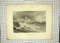 Original Old Antique Print Engraving Bradshaw Foster View Turnbury Castle