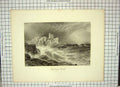 Original Old Antique Print Bradshaw Foster Engraving View Turnbury Castle