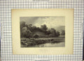 Original Old Antique Print Engraving Willmore Kewan View Norham Castle Cattle