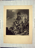 Original Old Antique Print War Battle Scene Men Armour Engraving Lightfoot