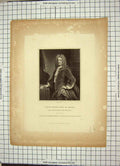Original Old Antique Print Portrait Edward Russell Earl Orford Admiralty Holl
