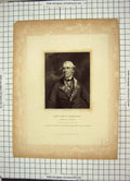 Original Old Antique Print Portrait Samuel Barrington Admiral White Ryall