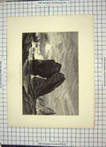 Original Old Antique Print View Freshwater Bay Isle Wight Rocks Shanklin Chine