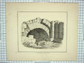 Original Old Antique Print 1838 Saxon Arch Crypt Architecture John Browne 19th