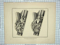 Original Old Antique Print 1842 Springing Bosses Nave Architecture John Browne