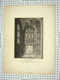 Original Old Antique Print 1808 North Aile Henry Vii Chapel Architecture Smith