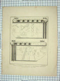 Original Old Antique Print Tabula Reredos Altar Blessed Virgin Mary 1847 Browne