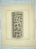 Original Old Antique Print 1840 Portion Arch South Entrance Architecture Browne