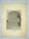 Original Old Antique Print 1808 Henry Vii Chapel Porch Architecture Mackenzie