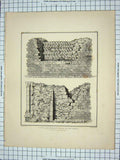 Original Old Antique Print 1838 Saxon Norman Walls Crypt John Browne Engraving