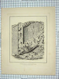 Old Antique Print 1839 Fragment Ancient Staircase John Browne Engraving 19th