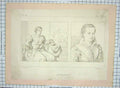 Original Old Antique Print Portrait Beautiful Lady Ritratti Garzoli