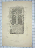 Original Old Antique Print Memorial Gladstone Hawarden Church Douglas Fordham