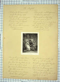 Original Old Antique Print Engraving Sharp Rolls Accepted Romance Story
