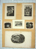 Original Old Antique Print Conway Castle Tankarville Seine Monastery Winchelsea