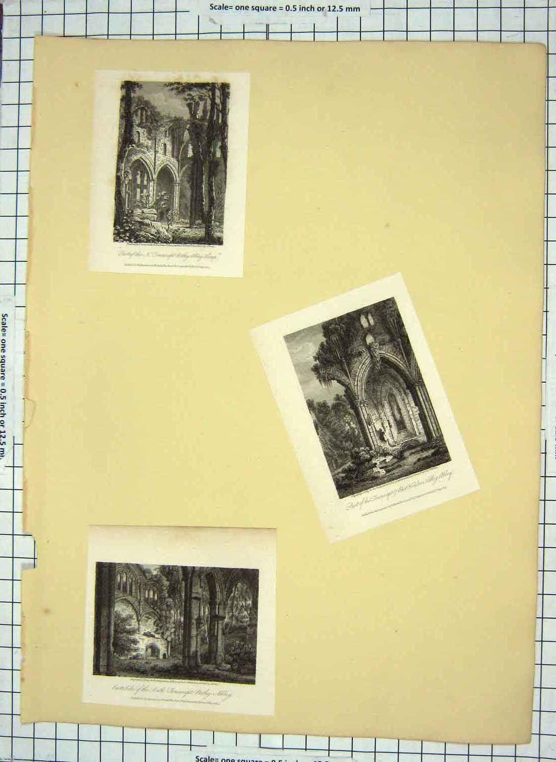 Old Antique Print Netley Abbey Window South Transept Prout 1809 Engraving 19th