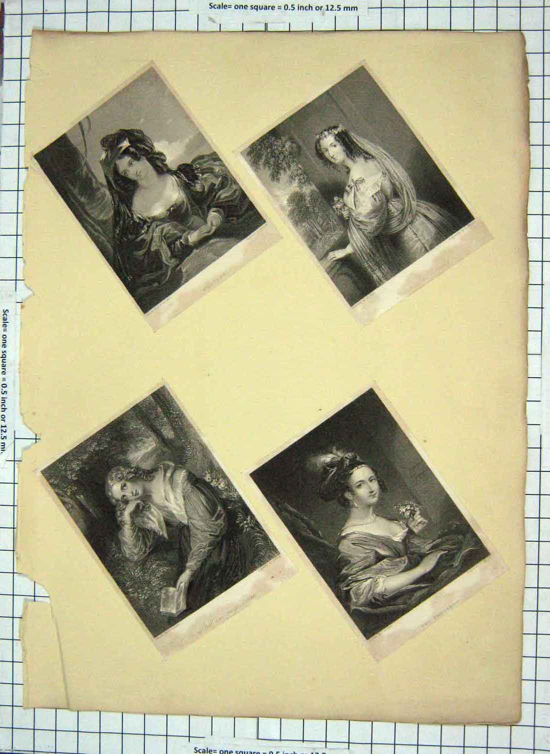 Old Antique Print Portrait Ladies Juliana Flora Macdonald Bacon Fox Cook