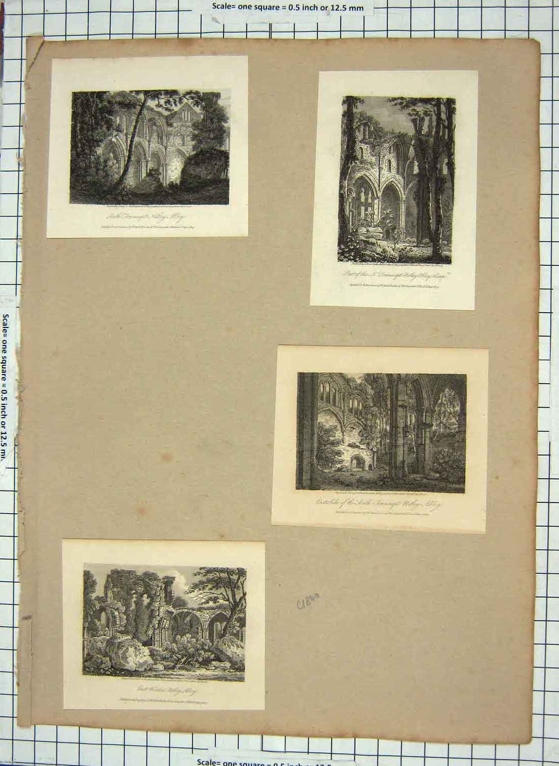 Old Antique Print Window Netley Abbey Transept Architecture Prout Greig