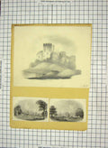 Original Old Antique Print Chepstow Castle Architecture Engraving 1860 London