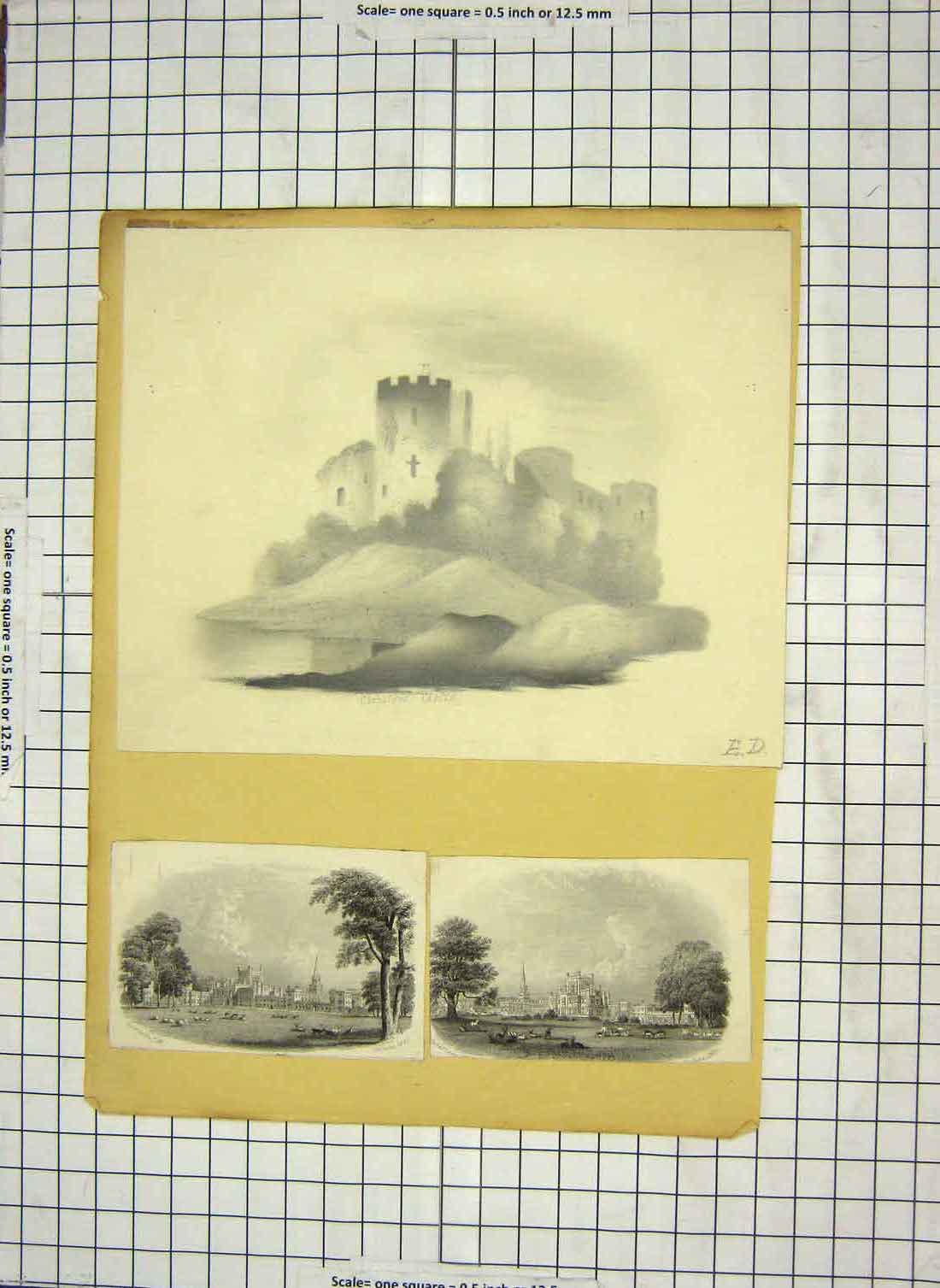 Original Old Antique Print Chepstow Castle Architecture Engraving 1860 London