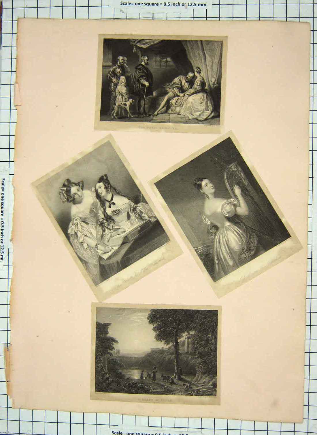 Original Old Antique Print Italy Scene River Ladies Beauclerk Sheridan Prisoner