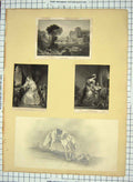 Original Old Antique Print Palace Engraving Finden Greek Mother Sier Fall Horse