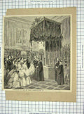 Old Antique Print Christening Prince Frederick-William Son London Fleet
