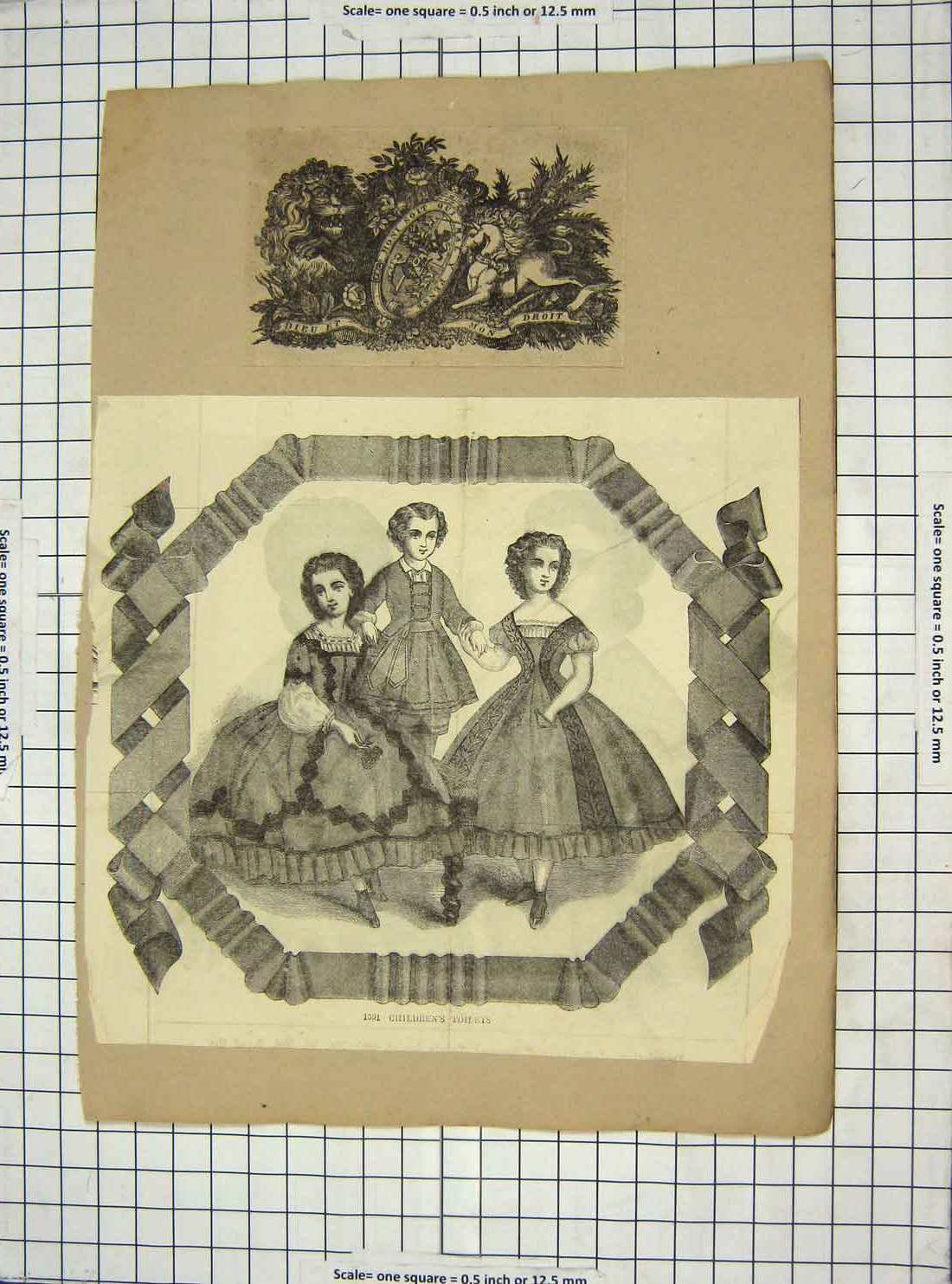 Original Old Antique Print Childrens Fashion Toilets House Taylor Regents Park
