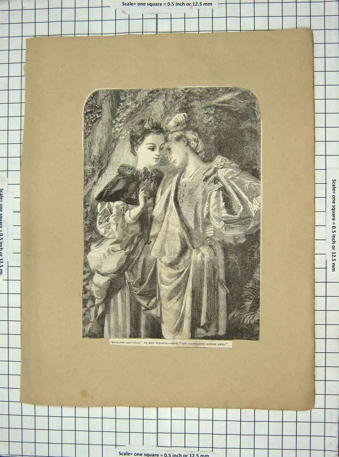 Antique Old Print Rosalind Celia Portrait St. John'S Hoxton Bond Shepherd