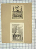 Old Antique Print Chapel Ease West Hackney Peter'S Church Eaton Pimlico