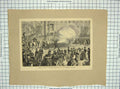 Old Antique Print Firing Salvoes Berlin War Palazzo Strada Balbi Genoa