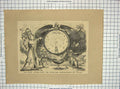 Original Old Antique Print Derby Hieroglyphic Festival Folly Poem Illustration