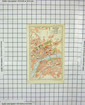 Original Old Antique Print Colour Street Plan Soleure River Aare Kummerly