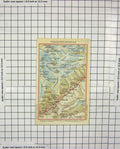 Original Old Antique Print Colour Map Eggishorn Munster Mountains Switzerland