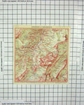 Original Old Antique Print Colour Map Environs Adelboden Blue Guide Switzerland