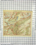 Original Old Antique Print Colour Map Environs Leukerbad Rinderhorn Switzerland