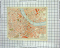 Original Old Antique Print Colour Street Plan Basle River Rhein Kummerly Berne