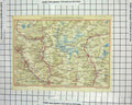 Original Old Antique Print Colour Map Lukmanier San Bernardino Passes Mesocco