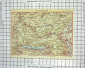 Original Old Antique Print Colour Map Toggenburg Gallen Wallenstadt Rhoden
