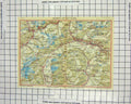 Original Old Antique Print Colour Map Grimsel St. Gotthard Airolo Basodino