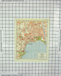 Original Old Antique Print Colour Street Plan Lugano Lake Belvedere Kummerly