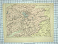 Original Old Antique Print C1892 Map Lakes Killarney Ireland Lough Leane 19th