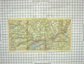 Original Old Antique Print Map Val Maggia Locarno Bellinzona Brissago
