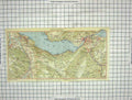 Original Old Antique Print Map Spiez Interlaken Niesen Unterseen Wilders